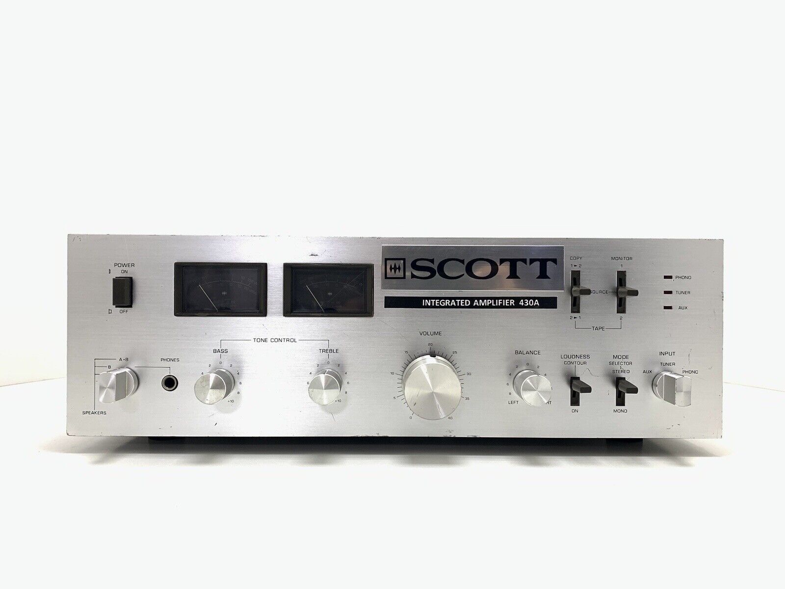 HH SCOTT 430A STEREO INTEGRATED AMPLIFIER 2 X 45W RMS Vintage 1979 WORK GoodLook