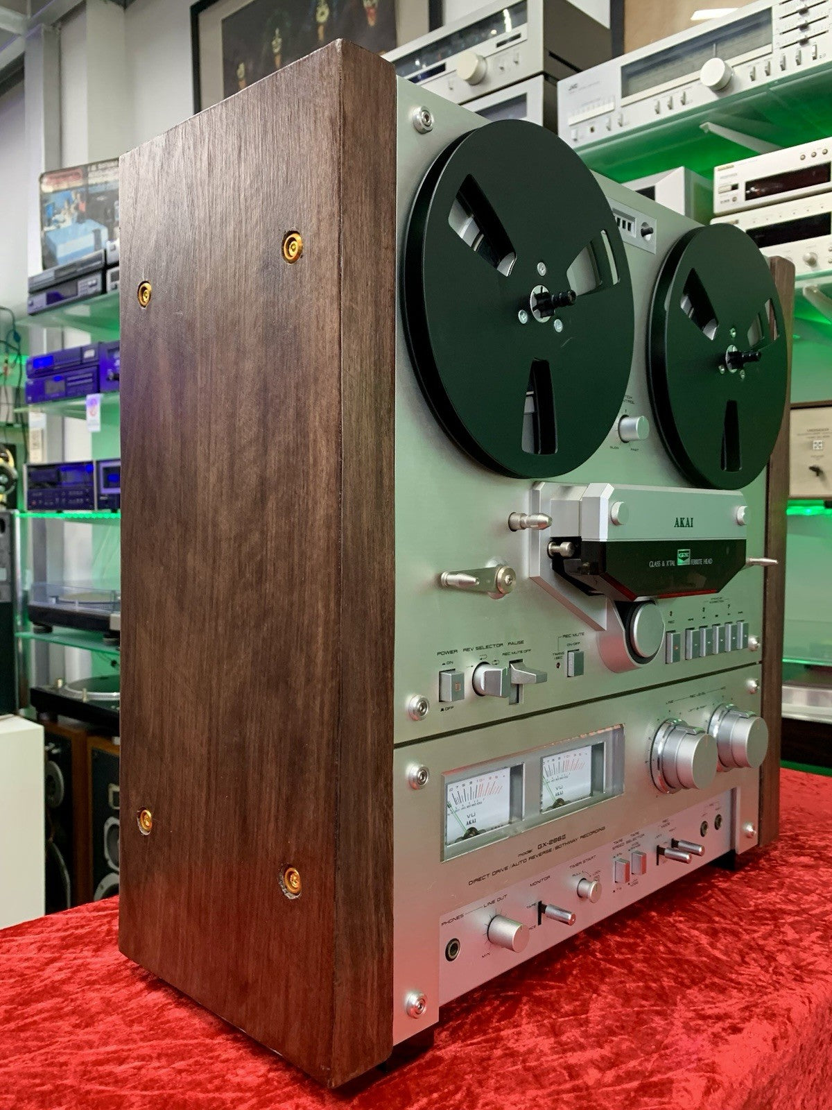 AKAI GX 266 II Open Reel Tape 4 Track 6 Heads Vintage Auto Reverse WORK GoodLook