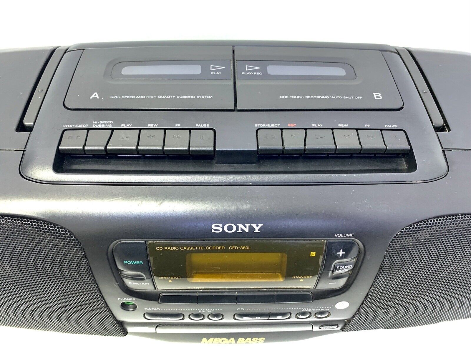 SONY CFD-380L BOOMBOX STEREO Radio Cassette Vintage 1996 w/Bluetootph Good Look