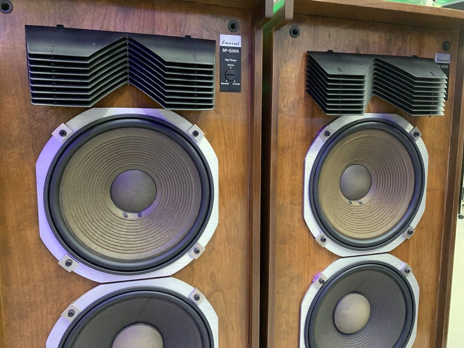 SANSUI SP-G300 Vintage 1977 Hi End 2 Way 3 Speakers RARE 300W RMS