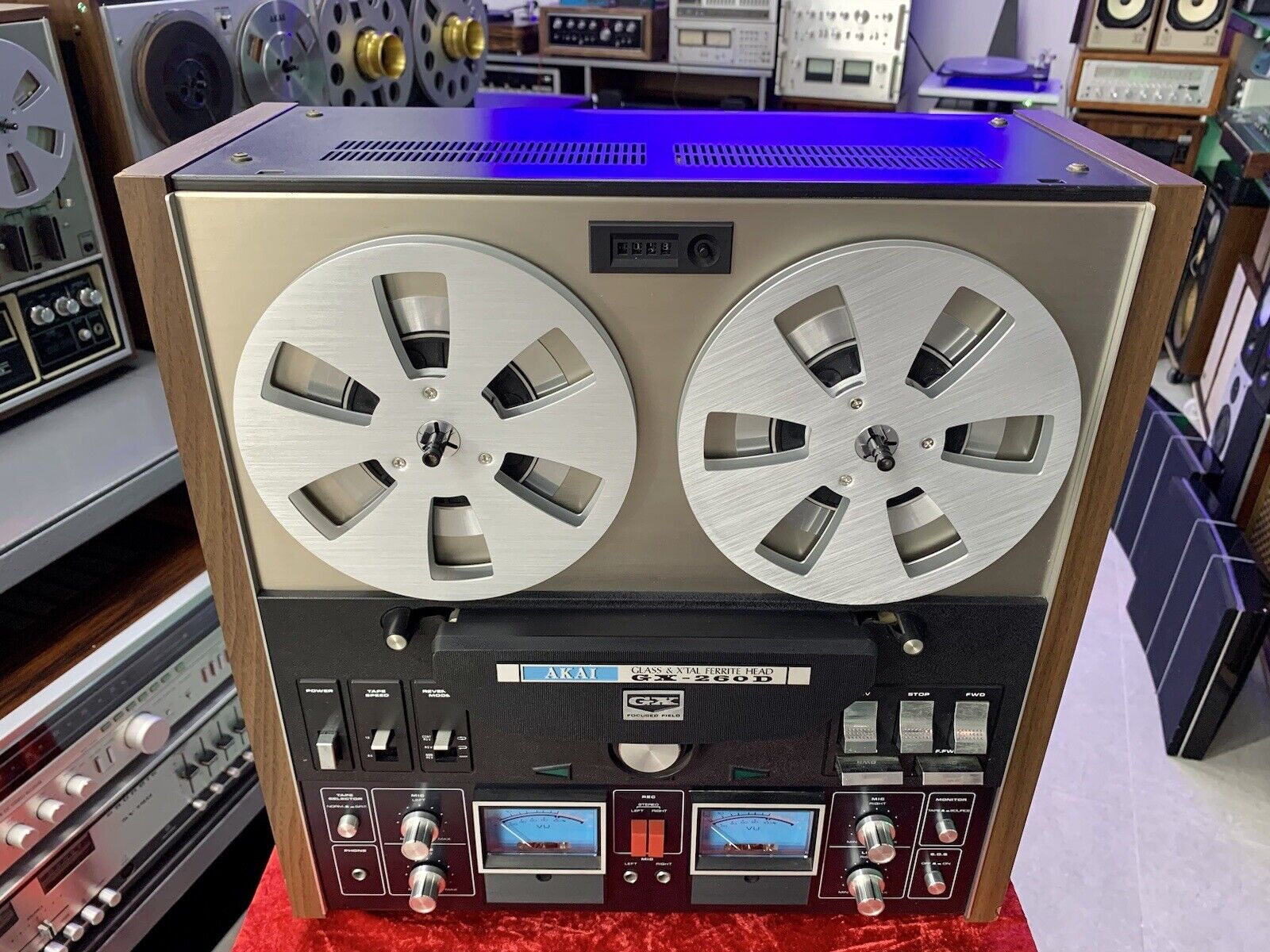 AKAI GX 260D Tape Reel to Reel 4Track 7" Vintage 1973 AutoReverse WORK Good Look
