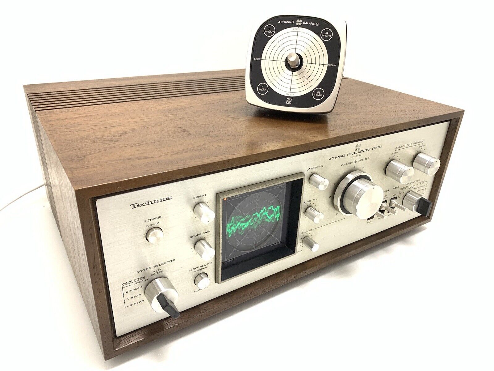TECHNICS SH-3434 Audio Scope 4 Channel Remote SH-1010 Vintage 1973