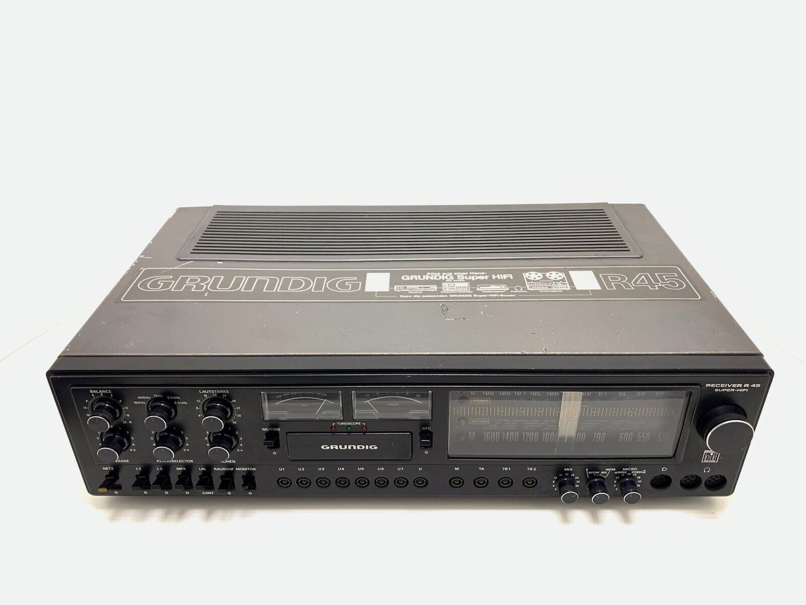 GRUNDIG R 45 Stereo Monster Receiver 2X 50 WRMS Vintage 1977 WORKING Good Look