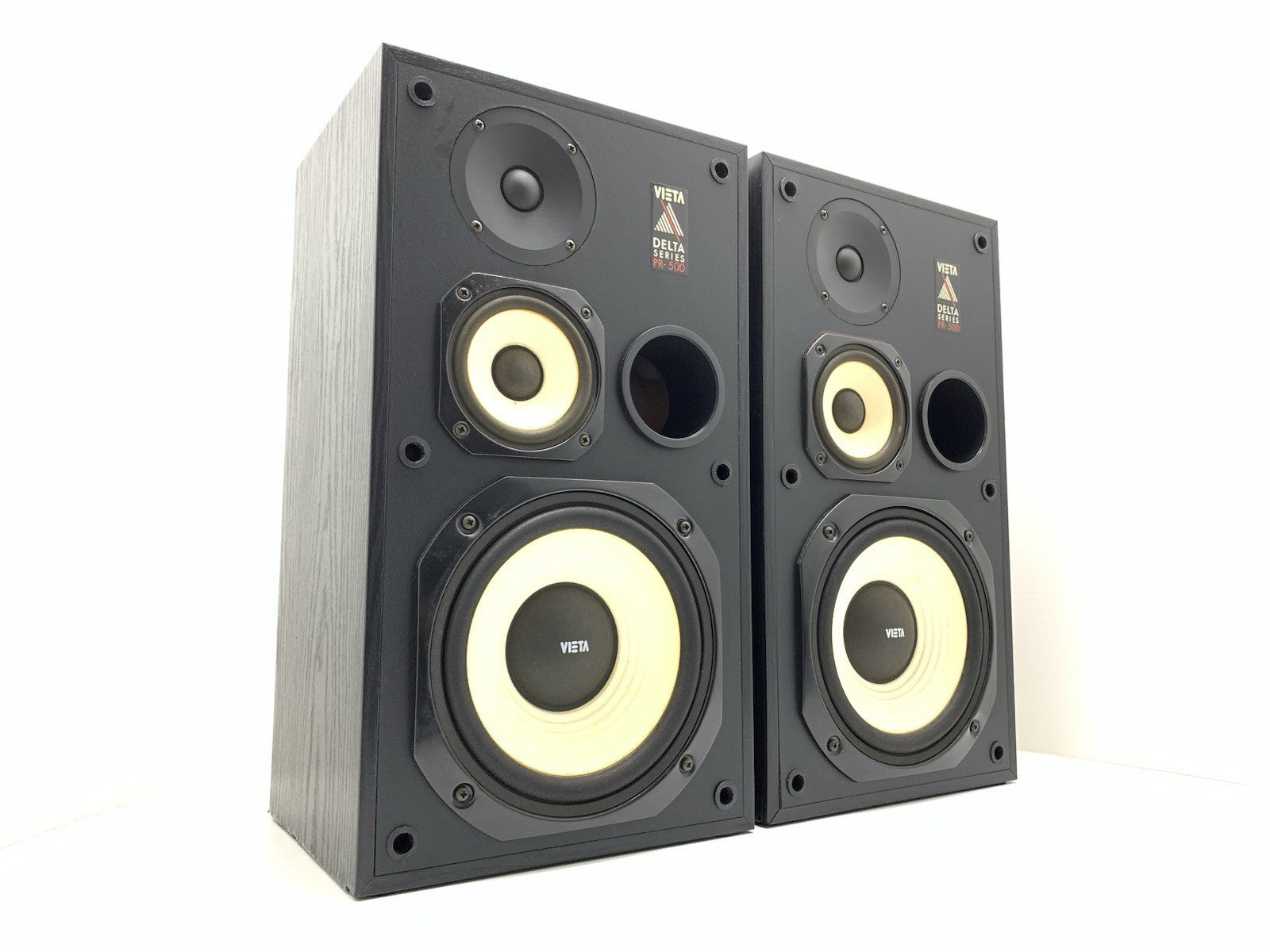 VIETA PR 500 DELTA Series Speakers 3 Way 80Watts RMS Vintage 1991 WORK Good Look