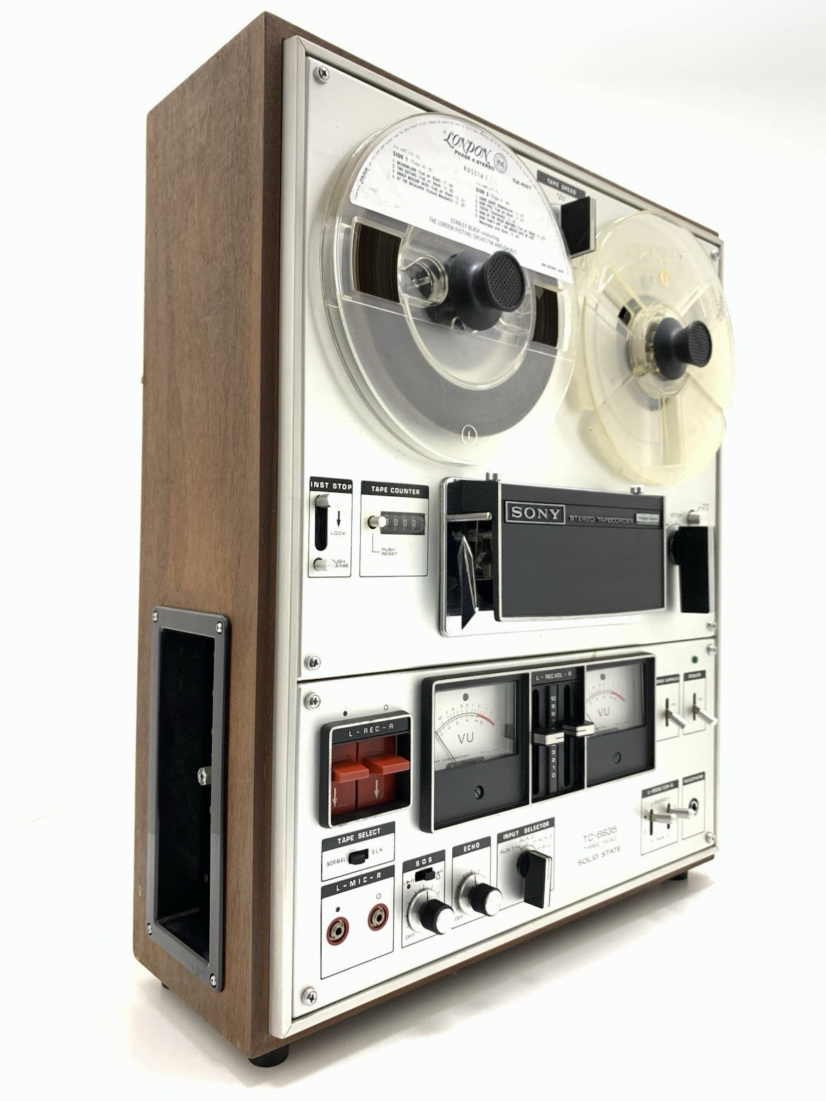 SONY TC 6335 Reel to Reel 4 Track 7" Tape 3 Head Vintage 1972  WORKING Good Look
