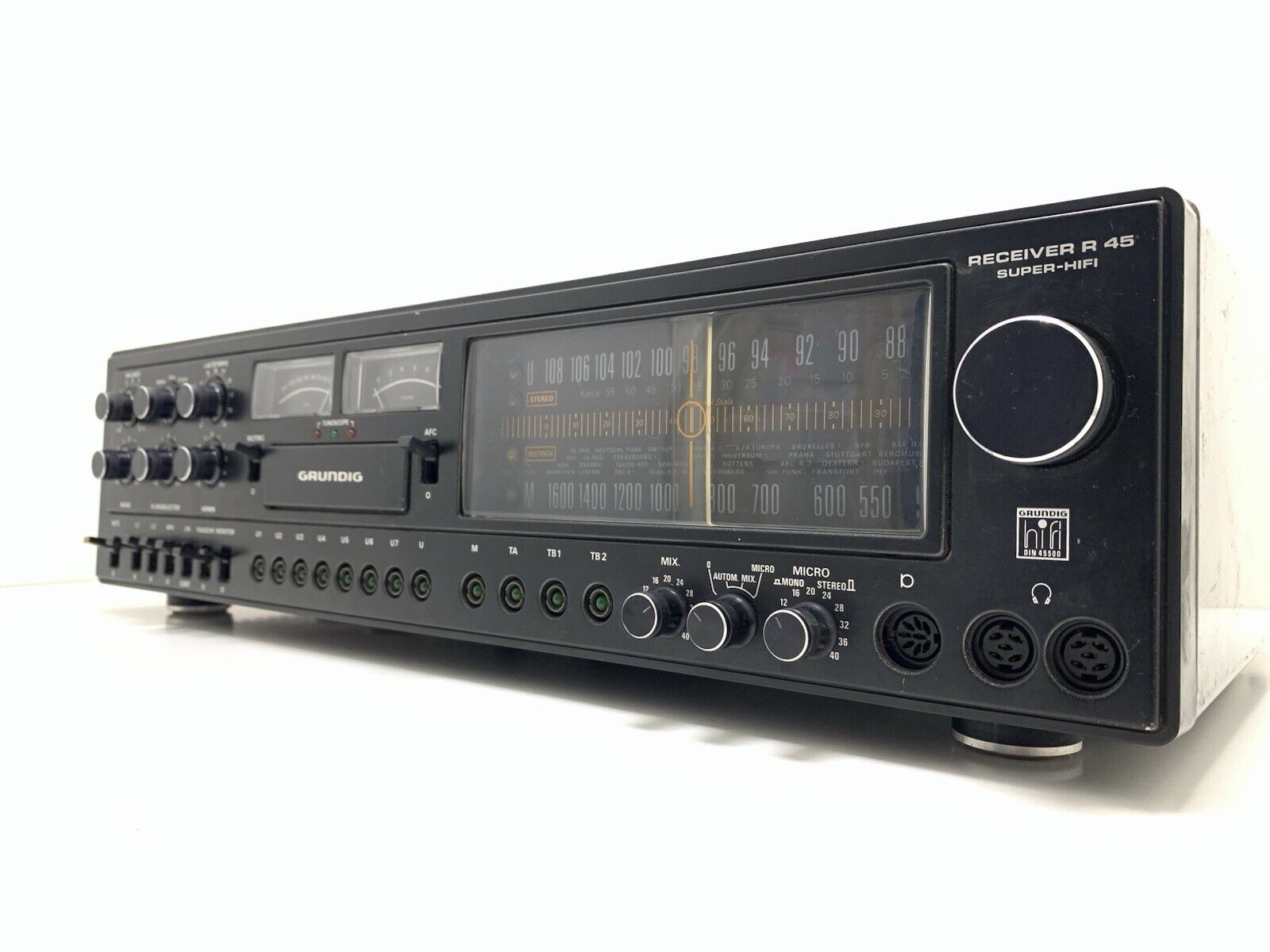 GRUNDIG R 45 Stereo Monster Receiver 2X 50 WRMS Vintage 1977 WORKING Good Look