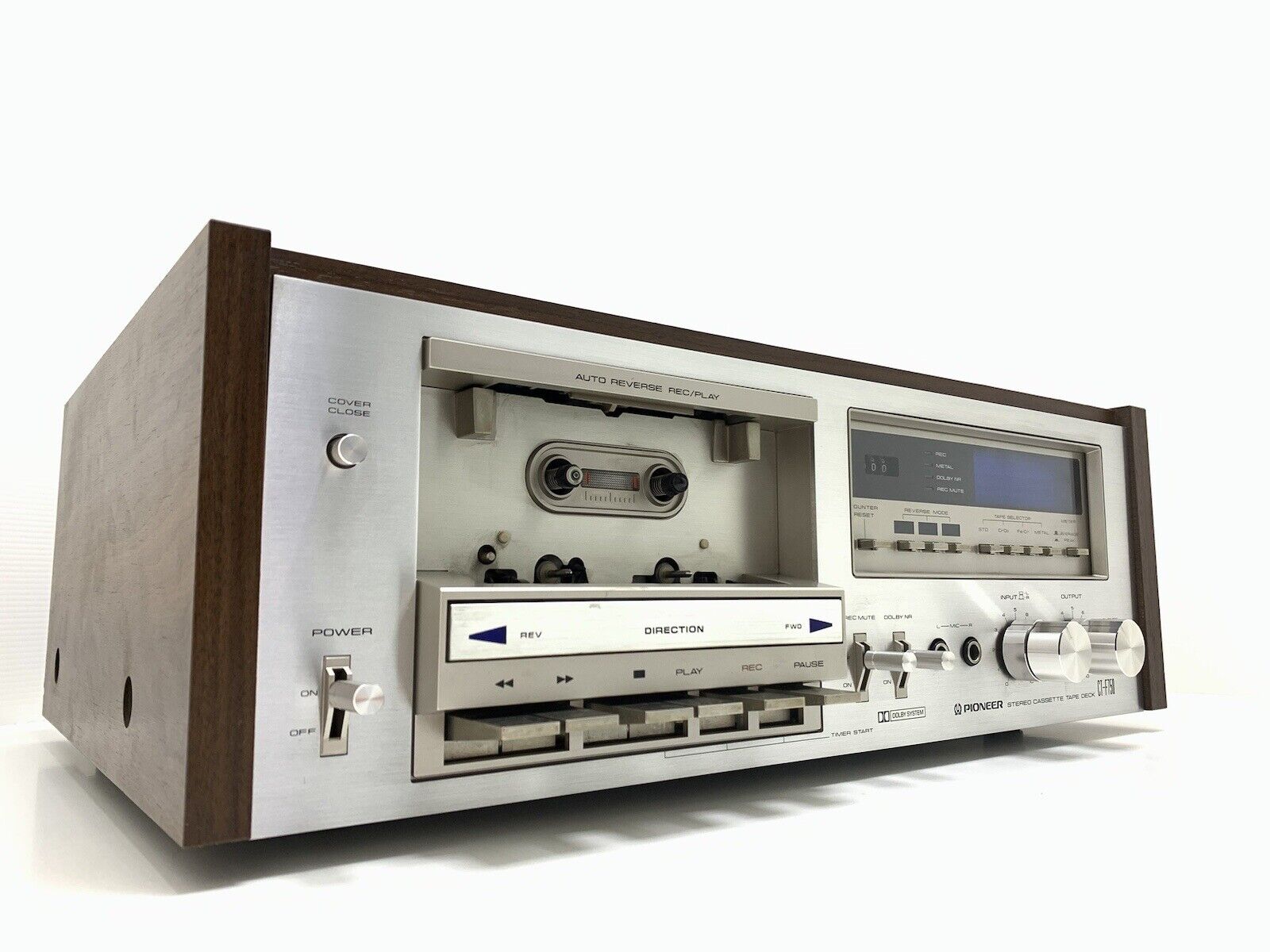 PIONEER CT-F750 Wood Box 2Head Auto Reverse Tape Cassette Vintage 1979 Good Look