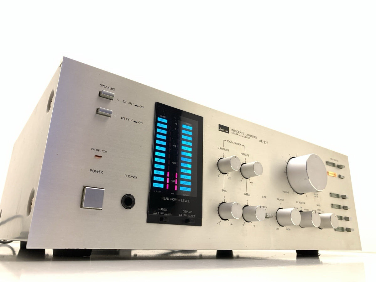 SANSUI AU D7 Integrate Stereo Amplifier 65+65 Watts RMS Vintage 1980 Good Look