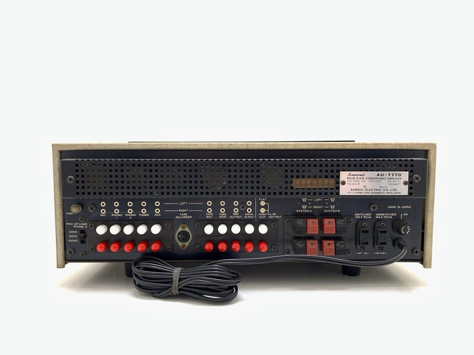 SANSUI AU 777D Solid State Amplifier 30+30 Watts RMS Vintage 1969