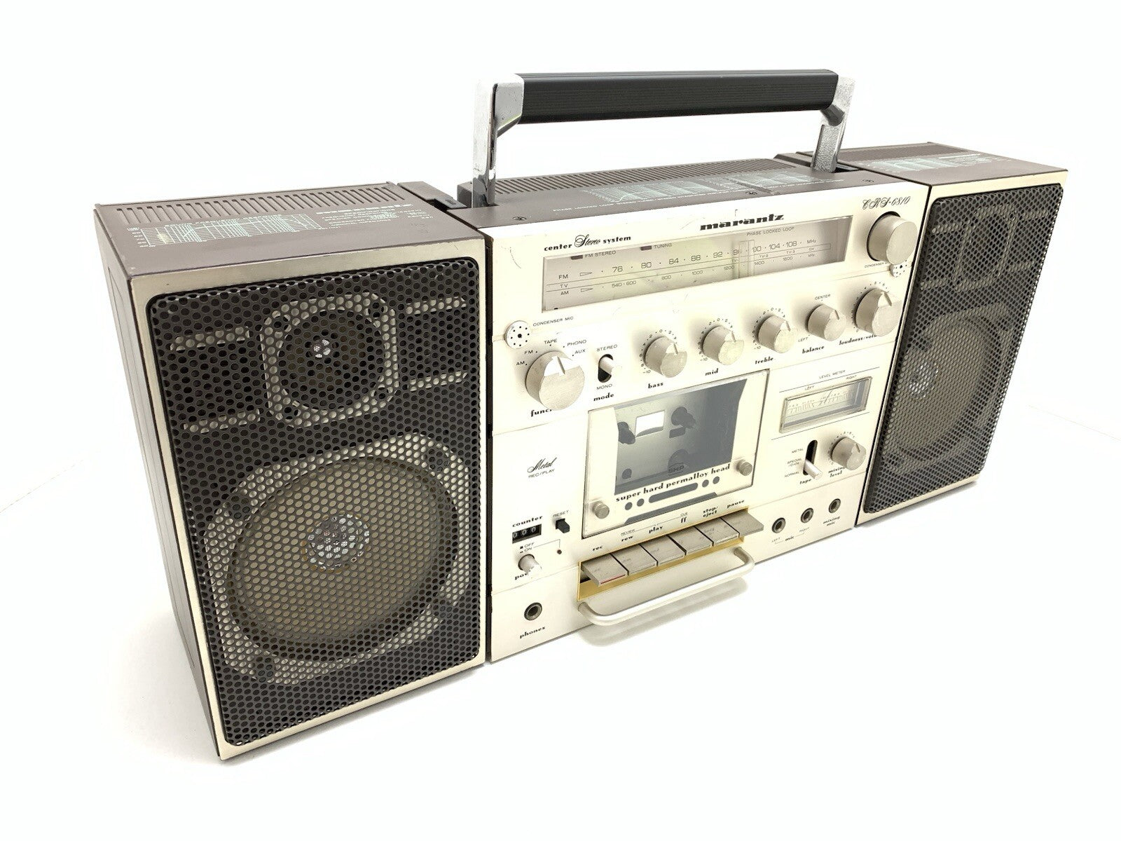 MARANTZ CRS 6810 RARE BOOMBOX STEREO Radio Cassette Vintage 1980 WORK Good Look