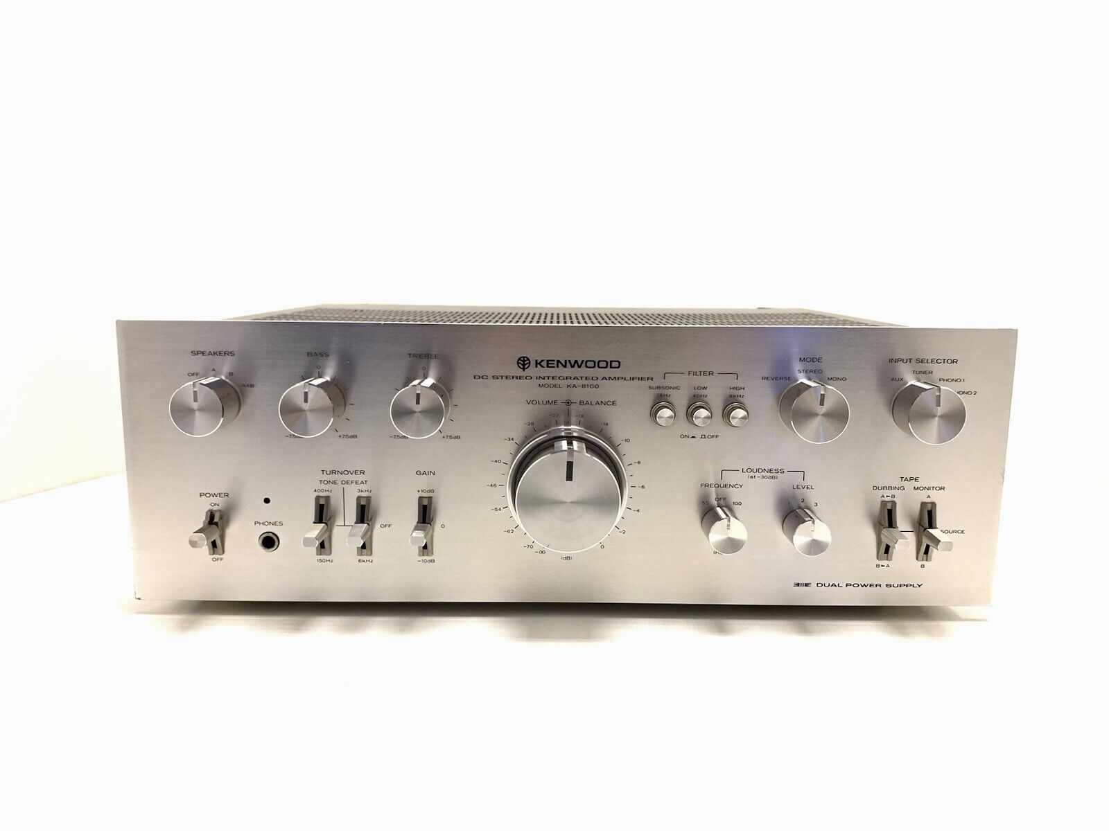 KENWOOD KA 8100 DC Integrated Stereo Amplifier 75+75 WRMS Vintage 1977 Good Look