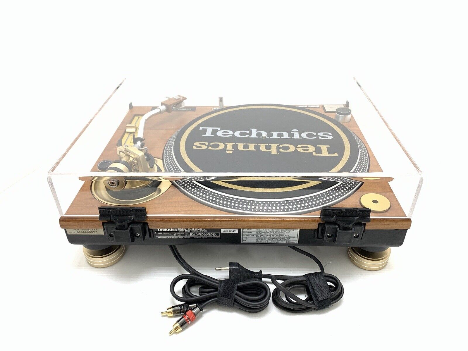 TECHNICS SL 1200 MK2 WOOD and GOLD Direct Drive Turntable Vintage