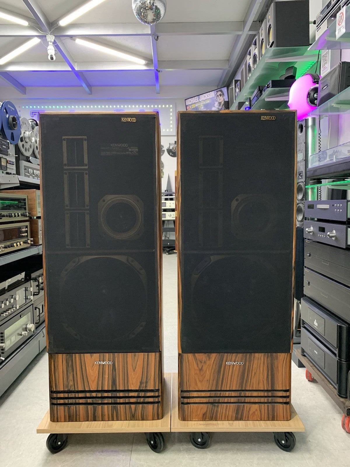 KENWOOD JL 988AV Hi End 5 Speakers 4 Way Premium Rosewood Vintage 1980 WORK Good