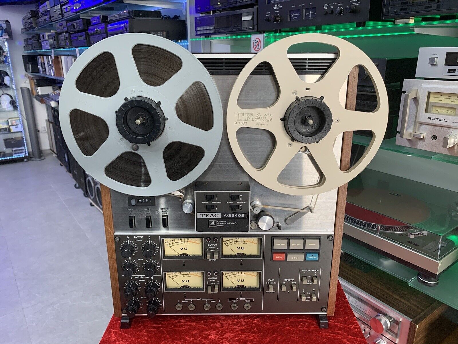 TEAC A-3340S 4 Channel Simul-Sync Reel to Reel 10" Tape Vintage WORK Good Look