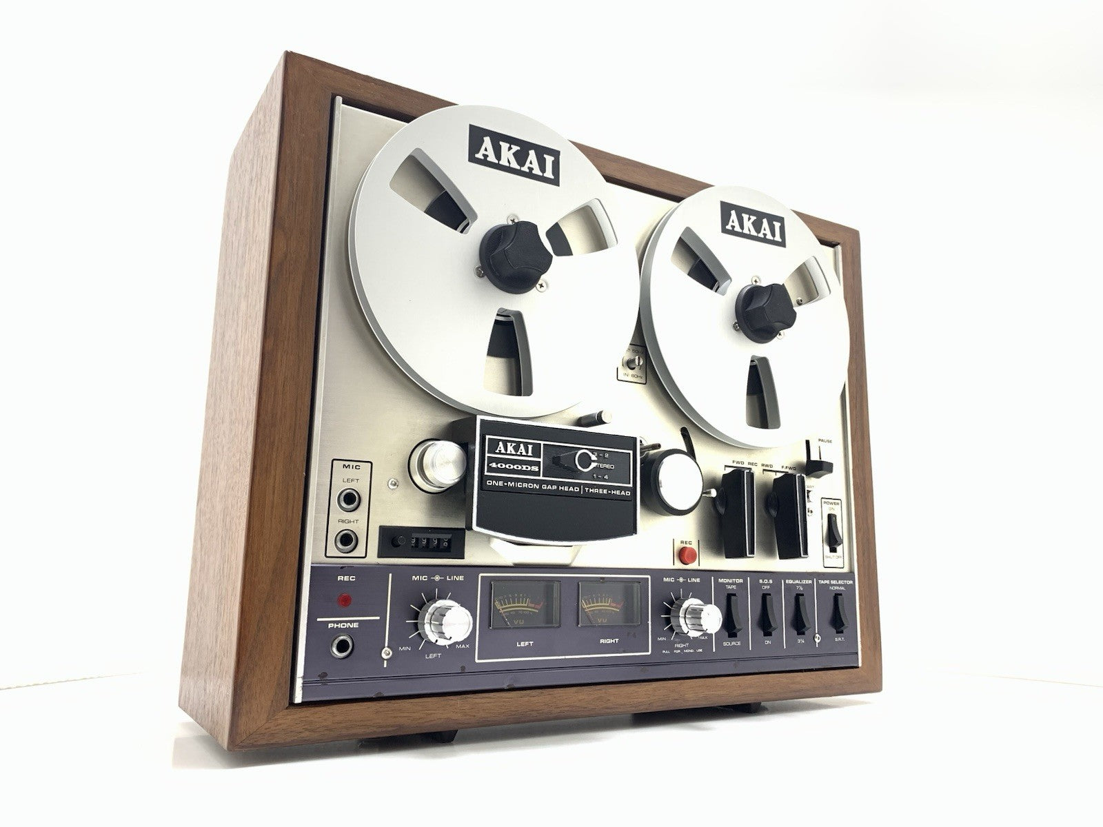 AKAI 4000 DS Reel to Reel Stereo 3 Head 4 Track Tape Vintage 1973 WORK Good Look