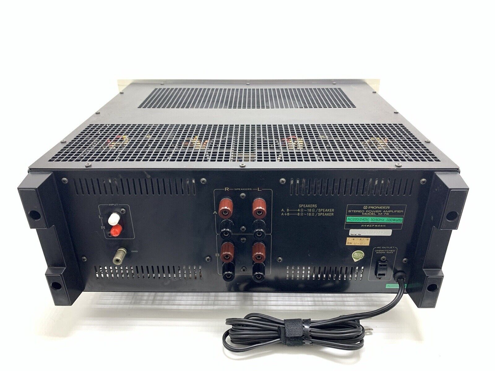 PIONEER M-75 / SPEC 4 Stereo Power Amplifier Vintage 1977