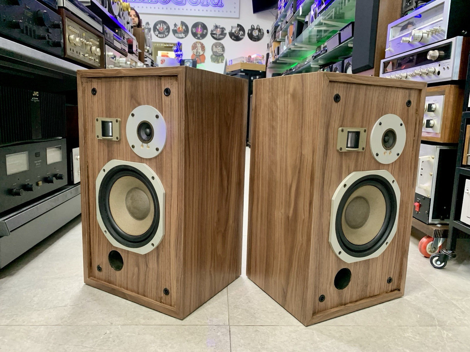 PIONEER HPM 30 SPEAKERS 60W RMS 3Way Vintage 1979 WORK New Wood Walnut GOOD LOOK