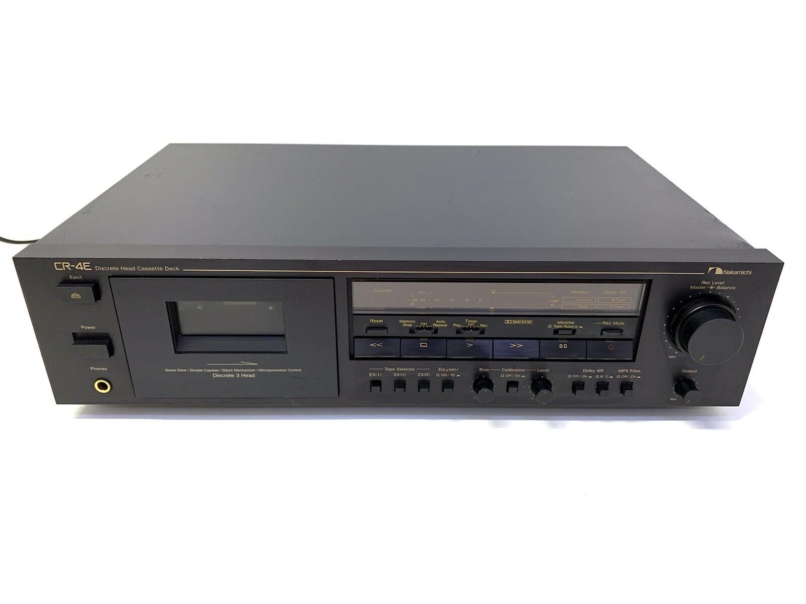 NAKAMICHI CR-4E 3 Head High End Cassette Tape Deck Vintage 1988 WORK Good Look
