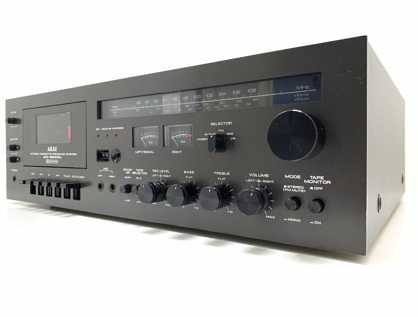 AKAI AC 3500 L Stereo System Cassette Deck Receiver Vintage 1978 WORK Good Look