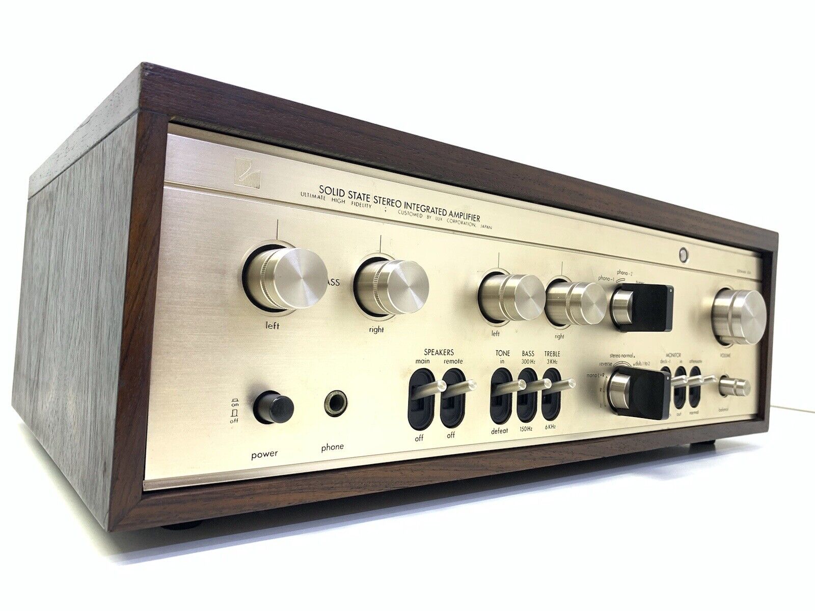 LUXMAN L-504 Integrated Stereo Amplifier 70Watts RMS Vintage 1973 Work Good Look