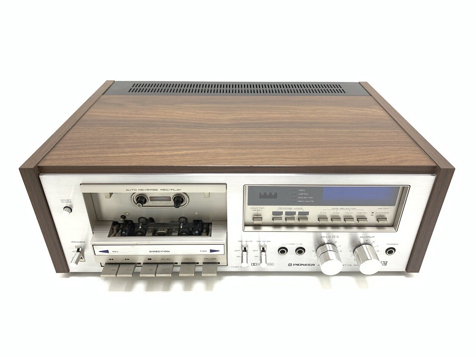 PIONEER CT-F750 Wood Box 2Head Auto Reverse Tape Cassette Vintage 1979 Good Look