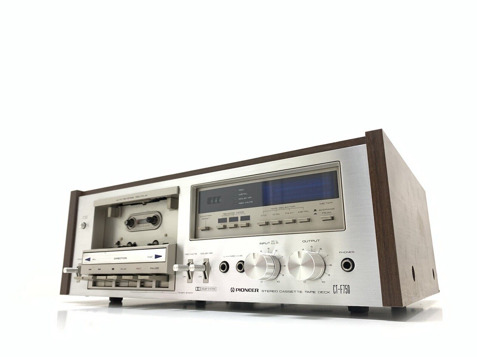 PIONEER CT-F750 Wood Box 2Head Auto Reverse Tape Cassette Vintage