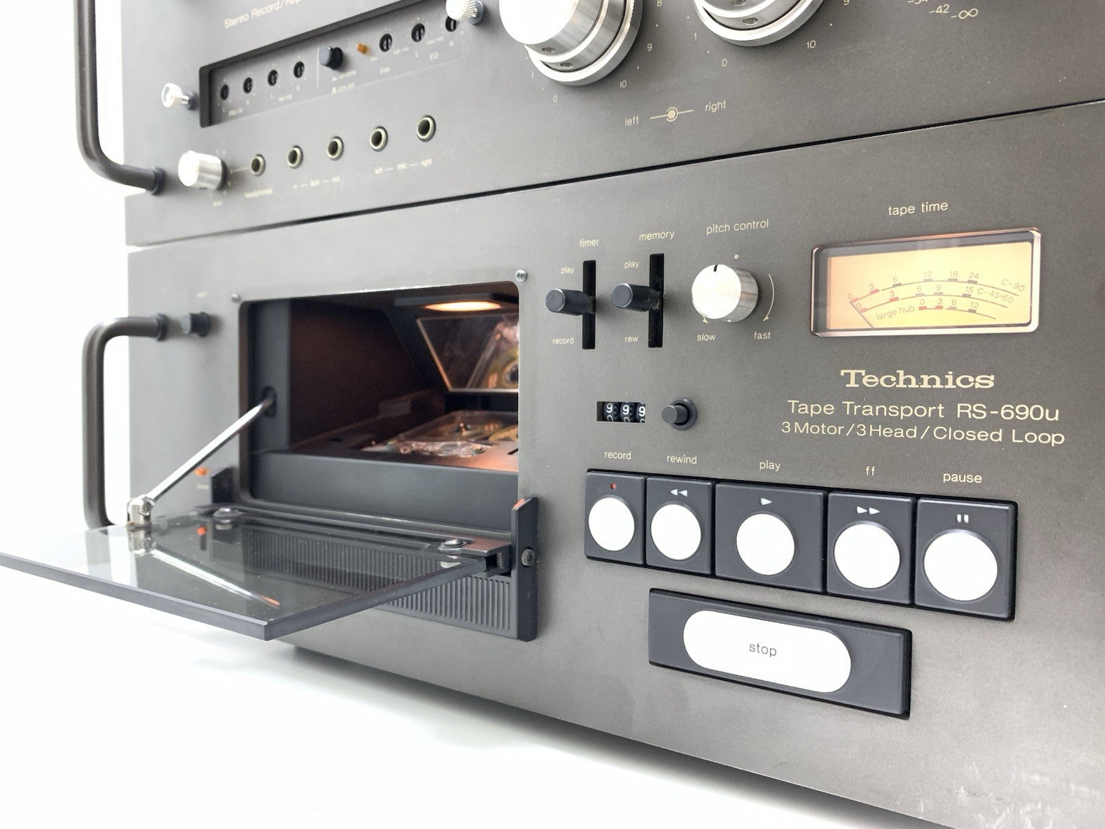 TECHNICS RS 690U 9900U Stereo Cassette Deck 3 Motors Vintage 1977 WORK Good Look