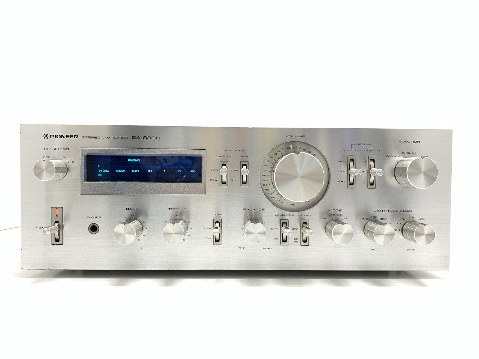 PIONEER SA 8800 Stereo Amplifier 2X 80Watts RMS Blue Line Vintage 1979 Good Look