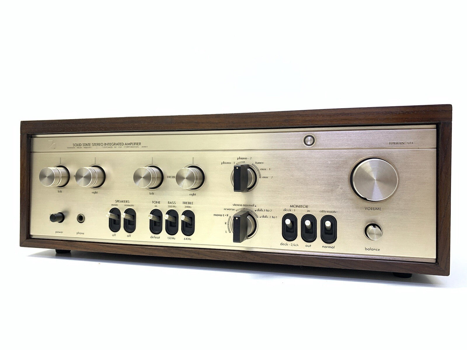 Luxman L-504 Integrated Stereo Amplifier 70Watts RMS Vintage 1973 Work Good Look