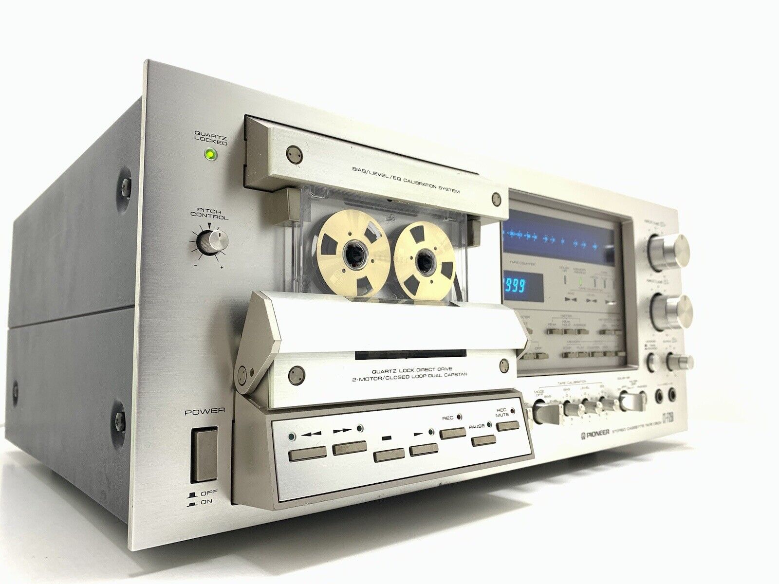 PIONEER CT F1250 3 Head Stereo Tape Deck BLUE LINE Vintage 1979 WORK Good Look