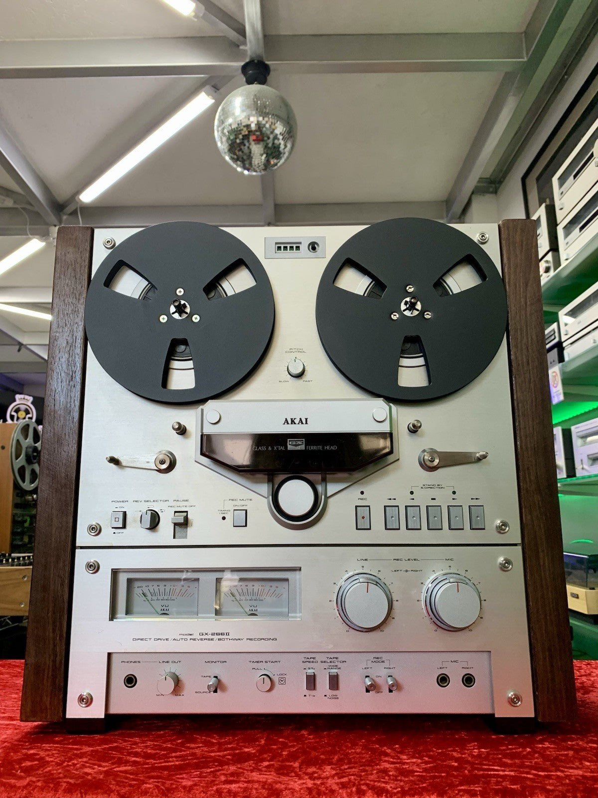 AKAI GX 266 II Open Reel Tape 4 Track 6 Heads Vintage Auto Reverse WORK GoodLook