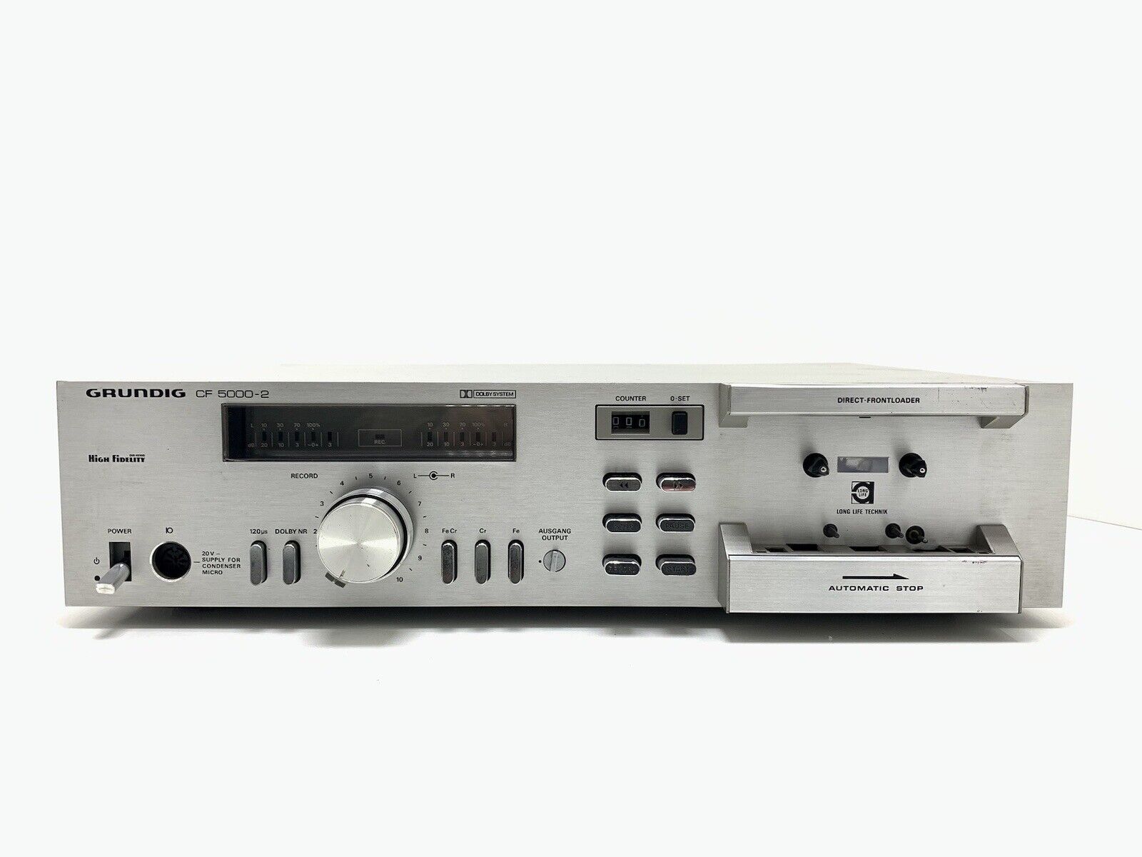 GRUNDIG CF 5000-2 Stereo Cassette Tape Deck 2 Head Vintage 1980 WORK Good Look