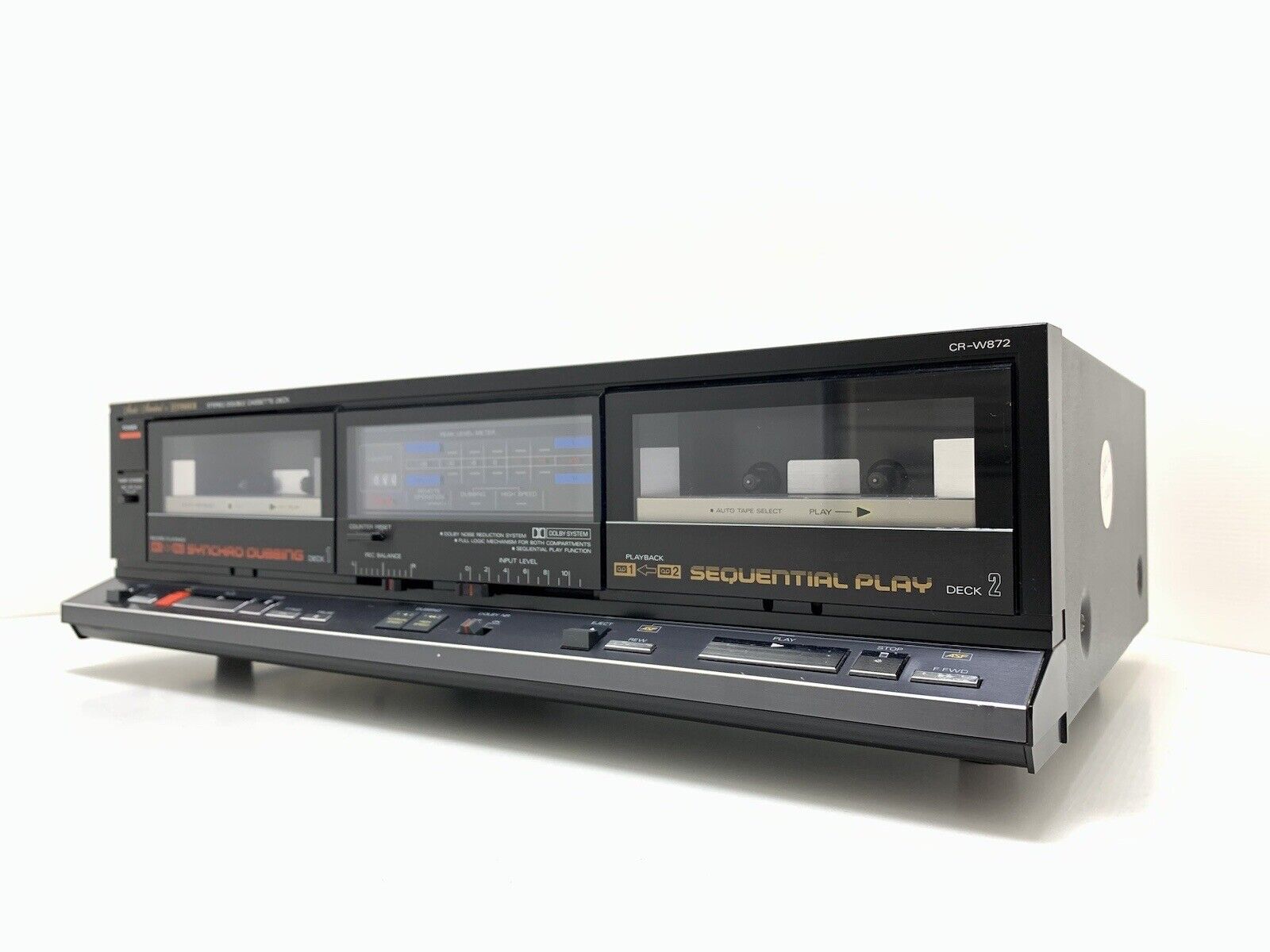 FISHER CR-W872 Metal Tape Deck Doble Cassette Vintage 1986 Refurbished Good Look