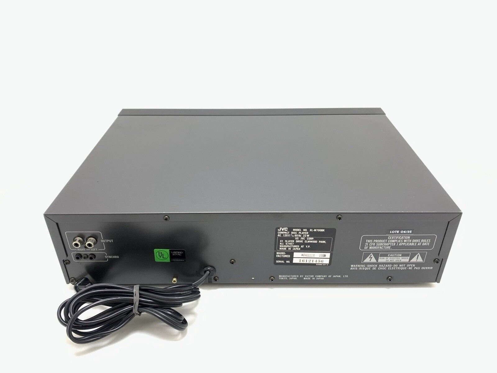 JVC XL-M700 Changer 6+1 CD Compact Disc Player Vintage 1987 Hi Fi WORK Good Look