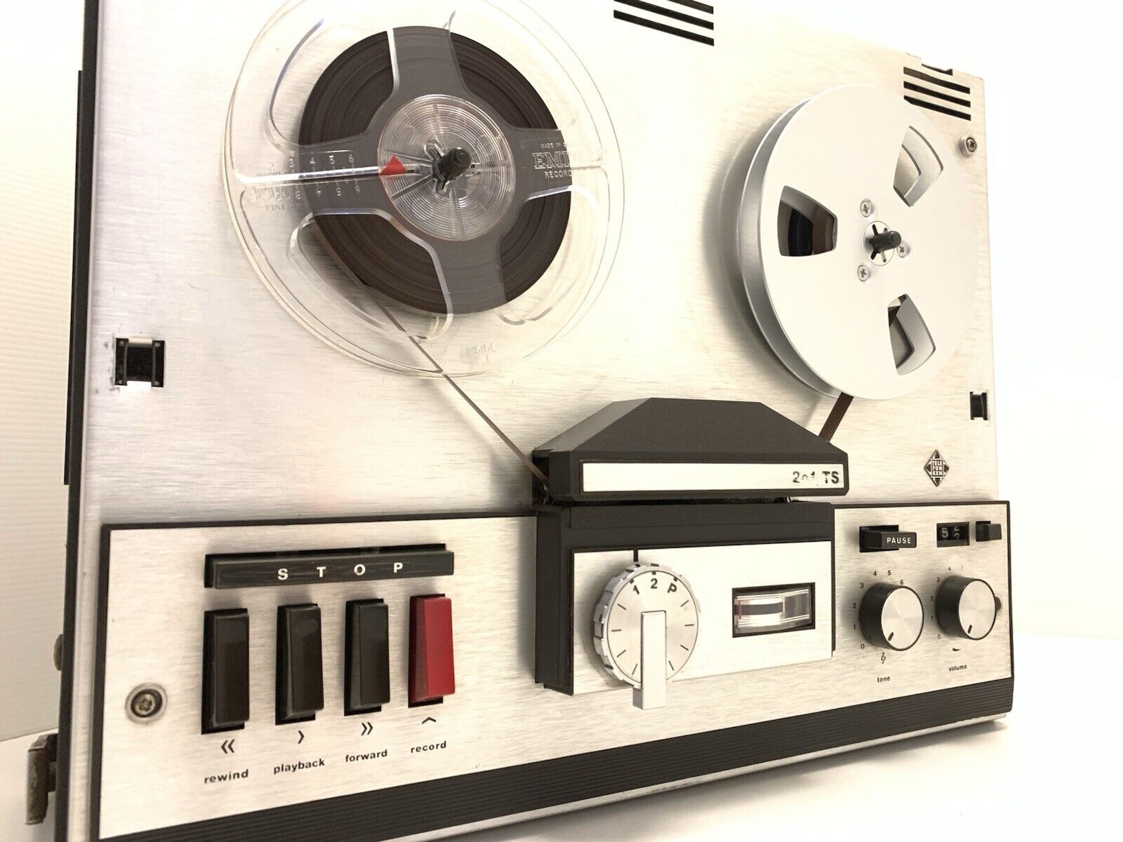 TELEFUNKEN M 201TS Tape Reel to Reel 4 Track 7" Vintage 1967 WORK Good Look
