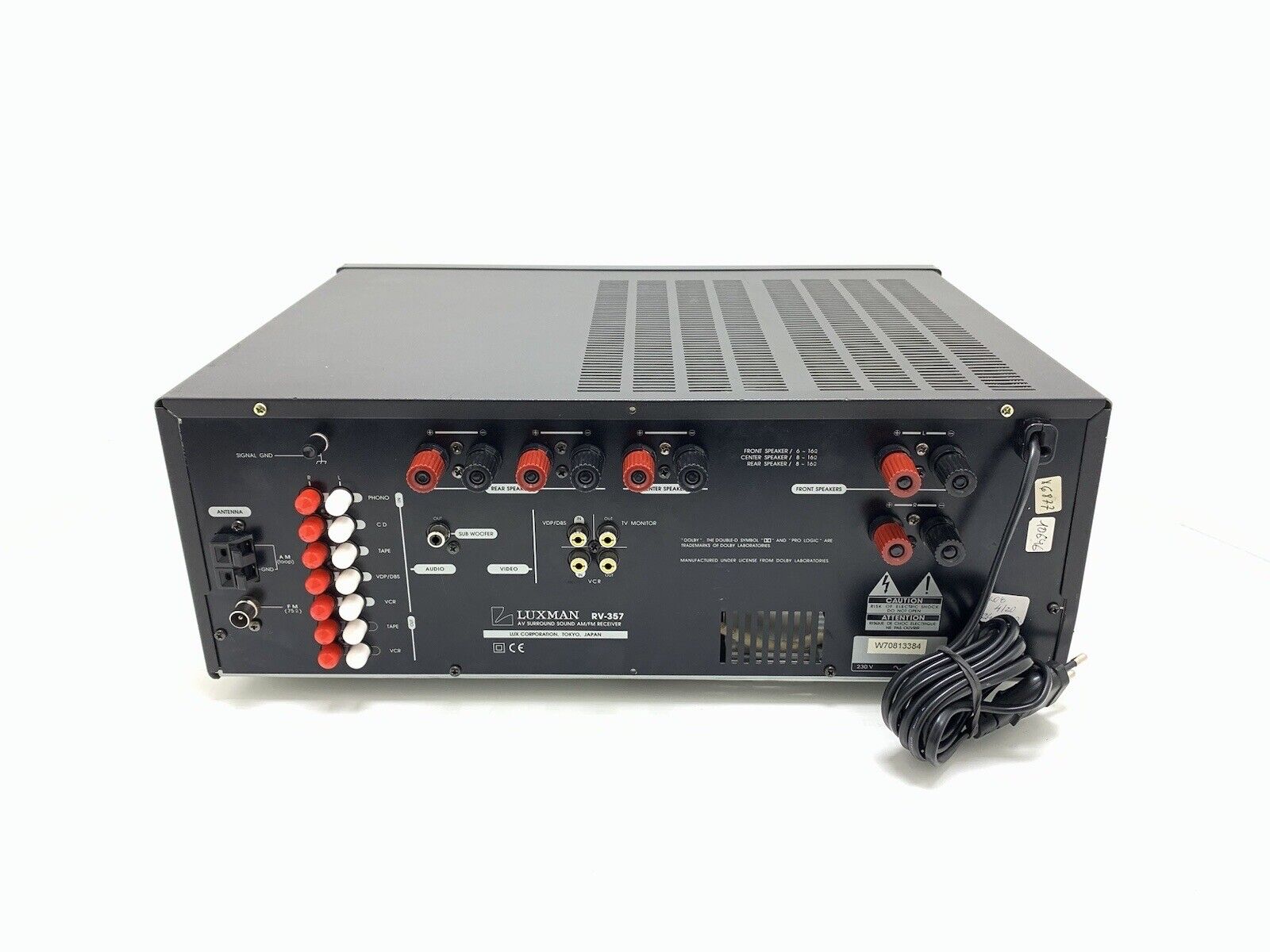 LUXMAN RV-357 Digital Dolby Surround Pro Logic 5.1 Receiver 300 Watts Good Look