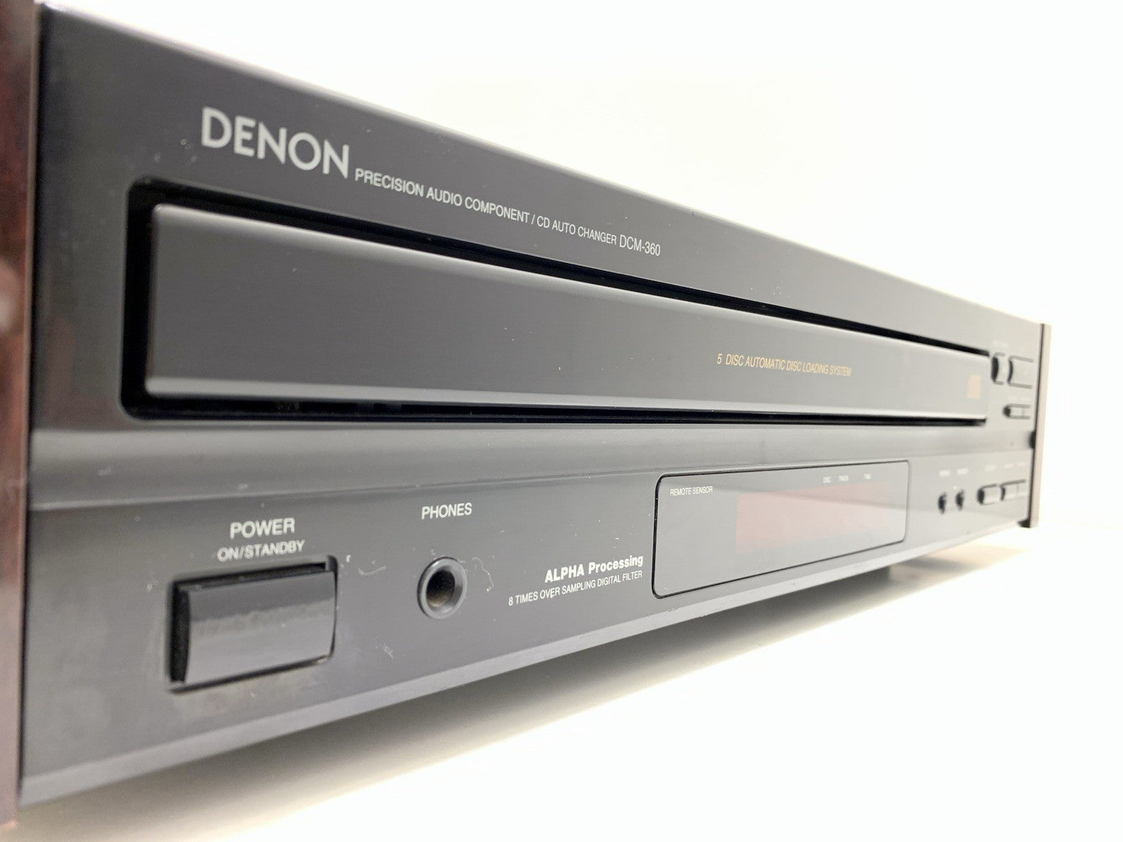 DENON DCM 360 Auto Changer Compact Disc Player 5 CD Vintage 1996 WORK Good Look