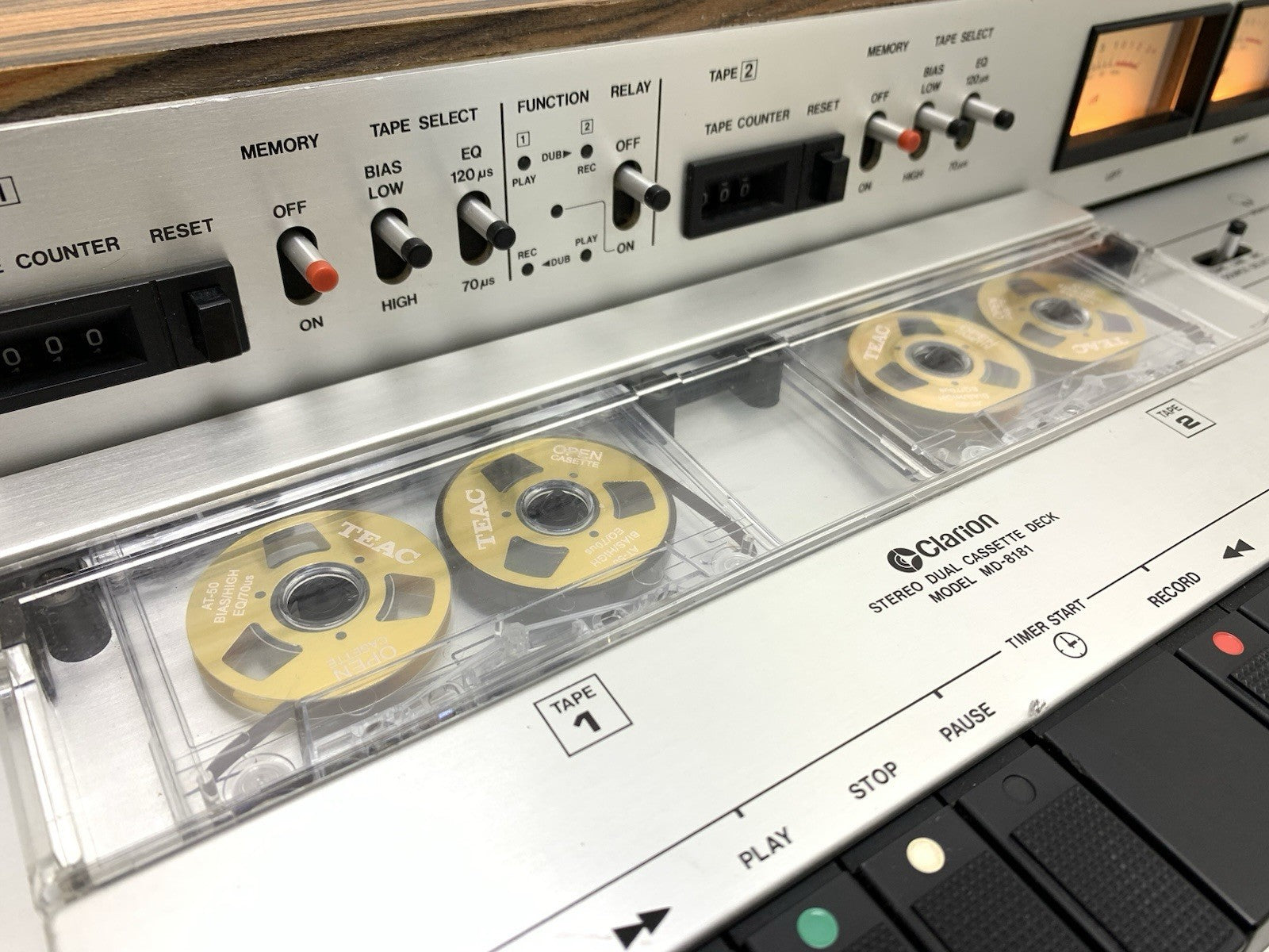 CLARION MD 8181A Stereo RARE Doble Cassette Tape Deck Vintage WORK Good Look