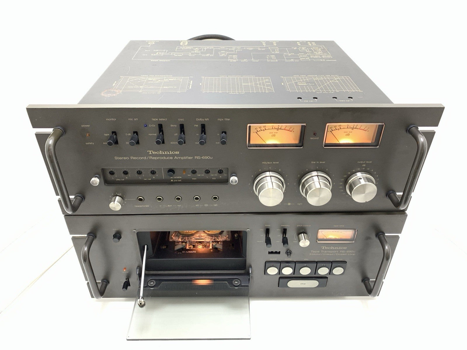 TECHNICS RS 690U 9900U Stereo Cassette Deck 3 Motors Vintage 1977 WORK Good Look
