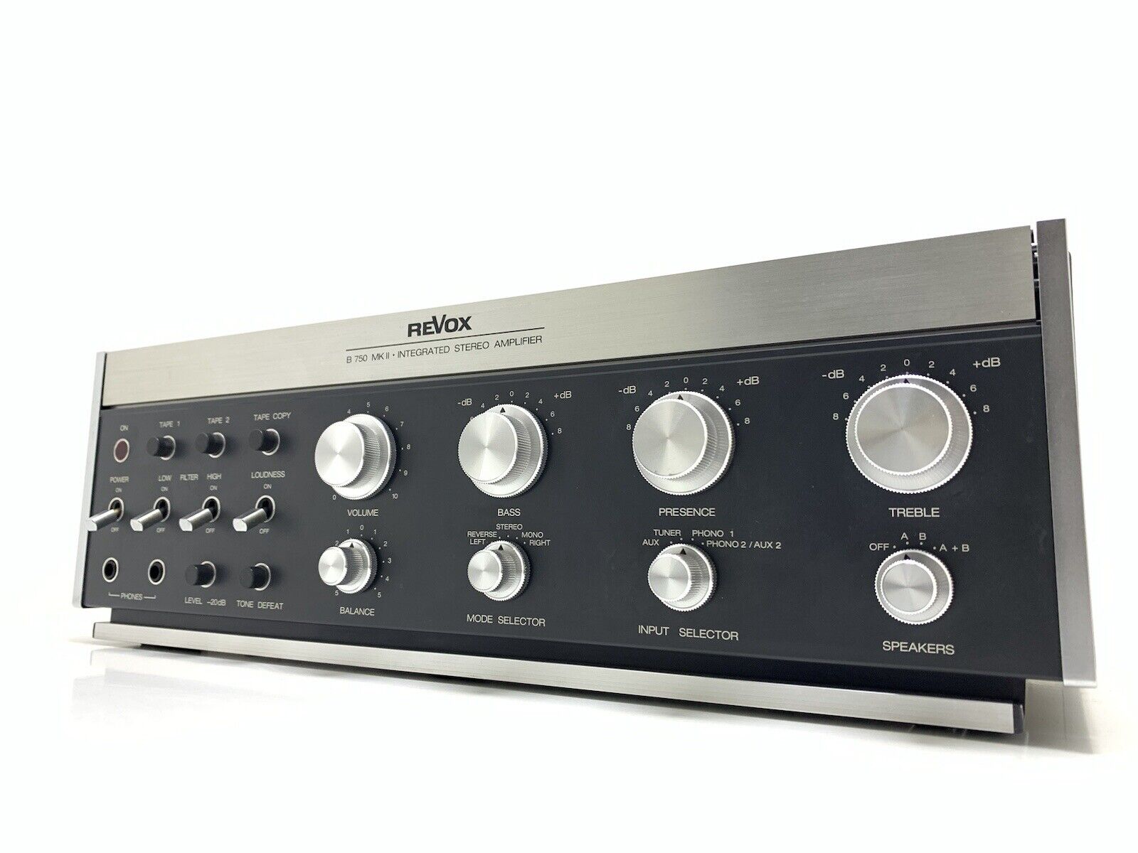 REVOX B-750 MKII Hig End Stereo Amplifier 80 W RMS Vintage 1978 WORK Good Look