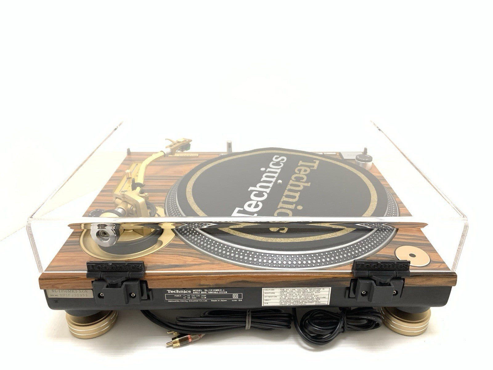 TECHNICS SL 1200 MK2 WOOD and GOLD Direct Drive Turntable Vintage WORK LIKE NEW