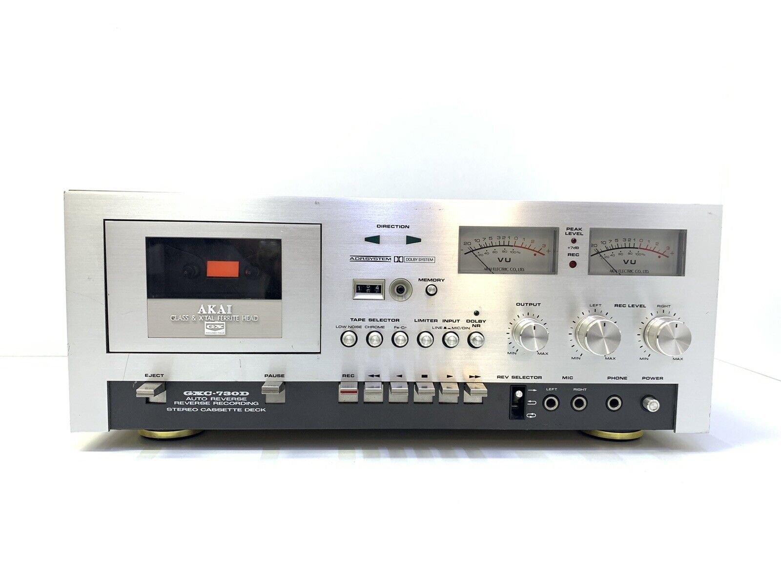 AKAI  GXC-730D Tape Deck Vintage 1976 Auto Reverse 3 Head Refurbished Good Look