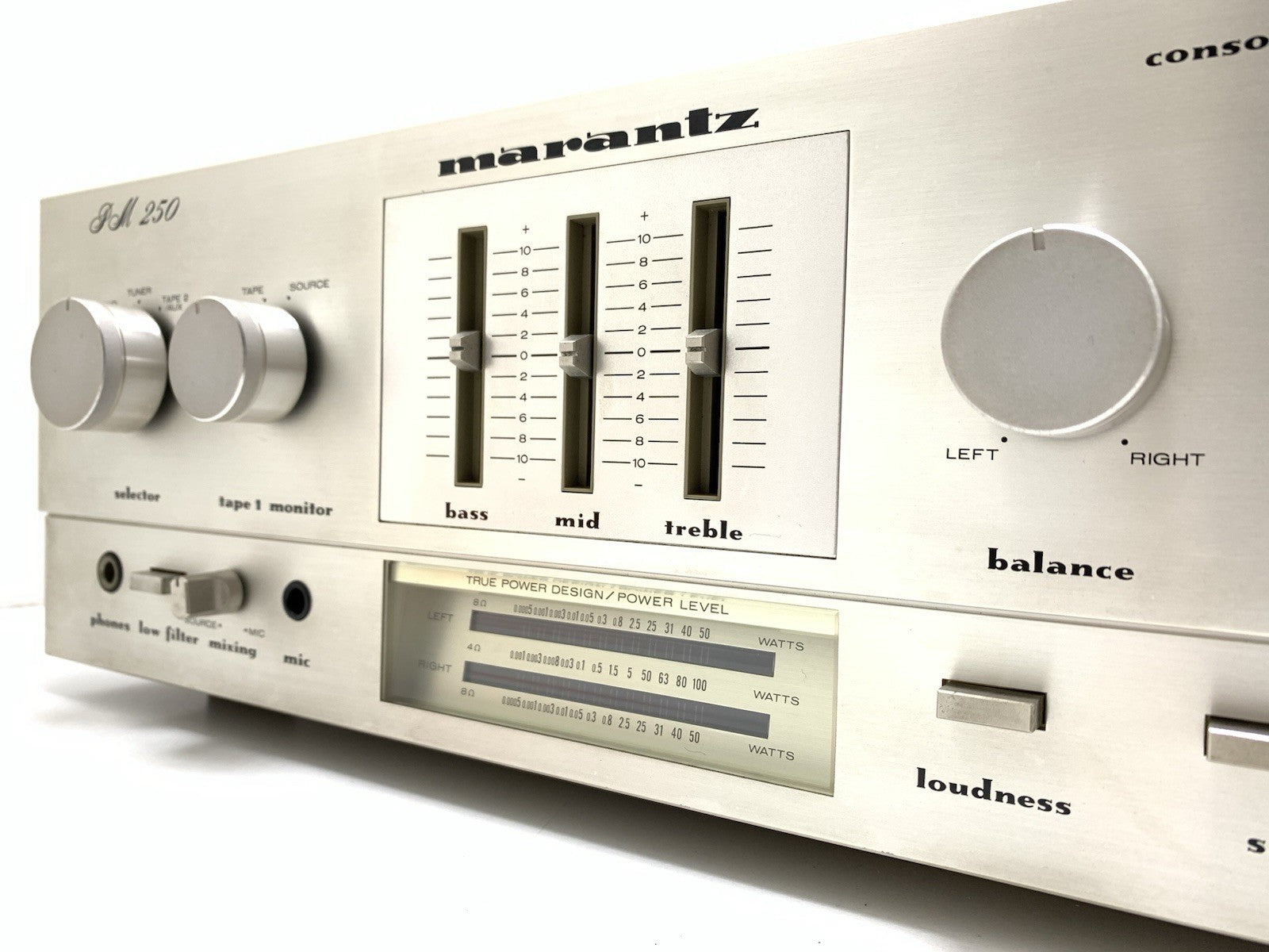 Marantz PM 250 Console Stereo Amplifier 25+25 W RMS Vintage 1979 Work Good Look