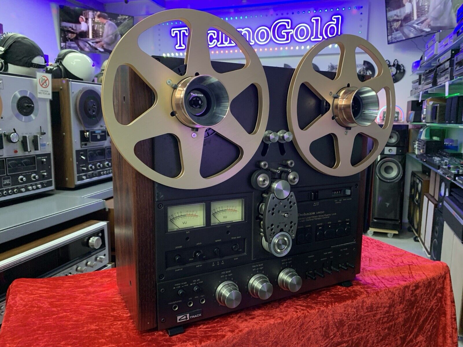 TECHNICS RS 1506U Reel to Reel 2 & 4 Track 10" Tape Vintage 1977 WORK Good Look