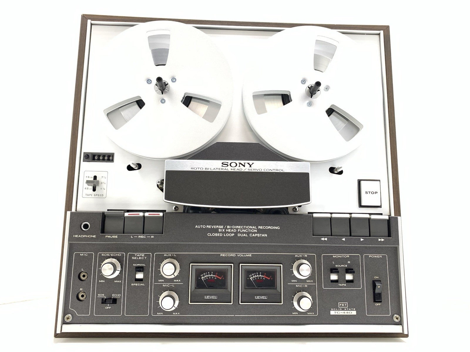 SONY TC 440 Open Reel 4 Track 7" Tape 3 Head Auto Reverse Vintage WORK Good Look