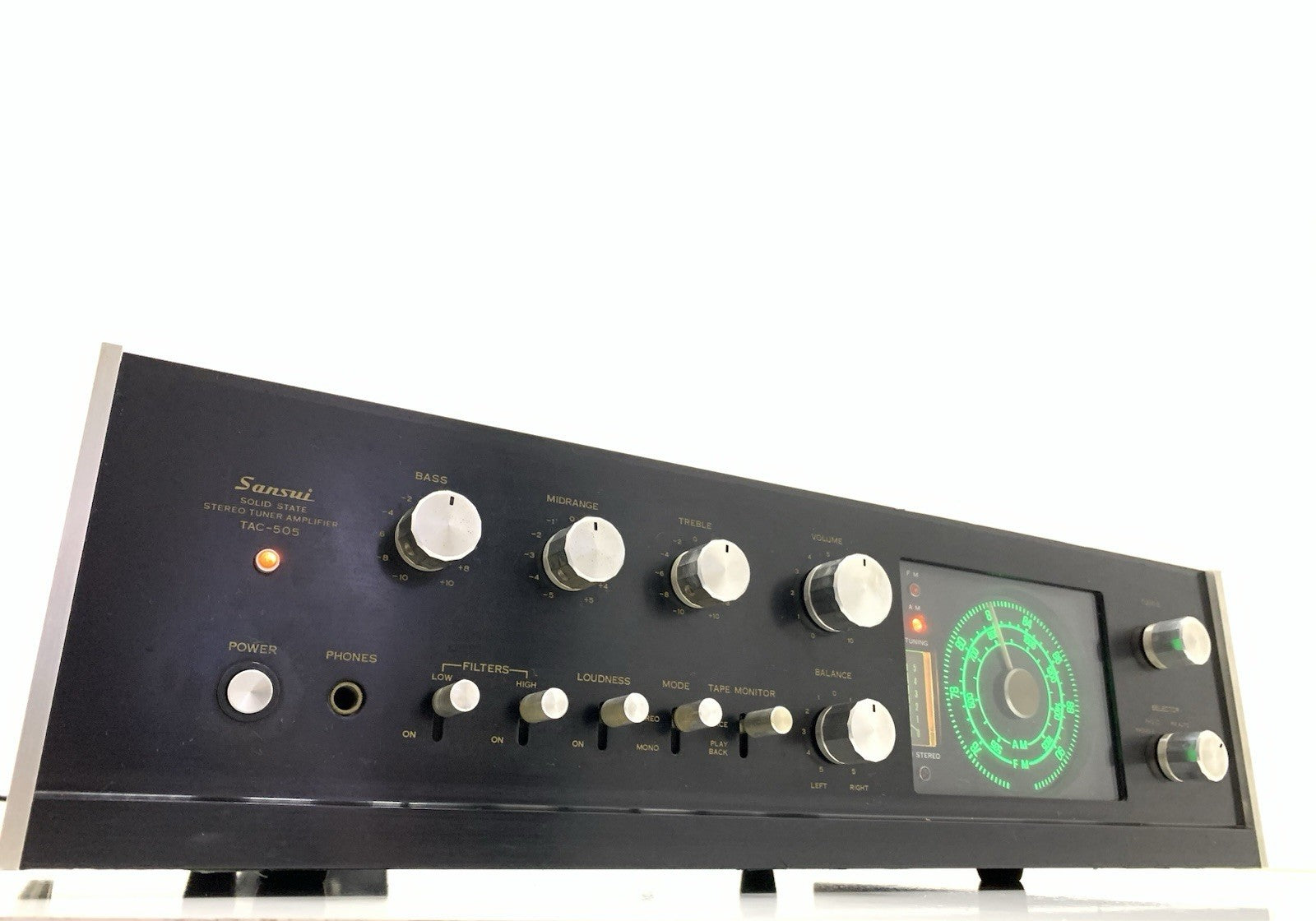 SANSUI TAC 505 Integrated Stereo Receiver 20+20 WRMS Vintage 1970 WORK Good Look