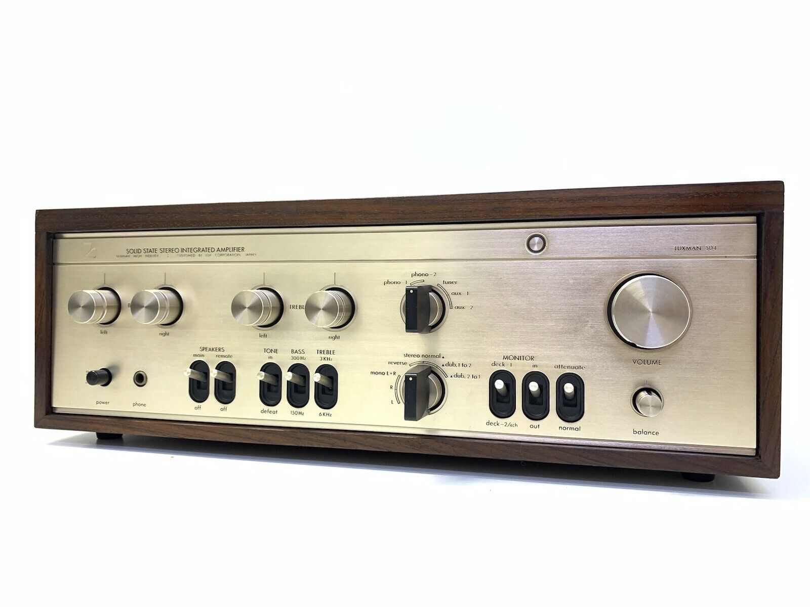 LUXMAN L-504 Integrated Stereo Amplifier 70Watts RMS Vintage 1973 Work Good Look