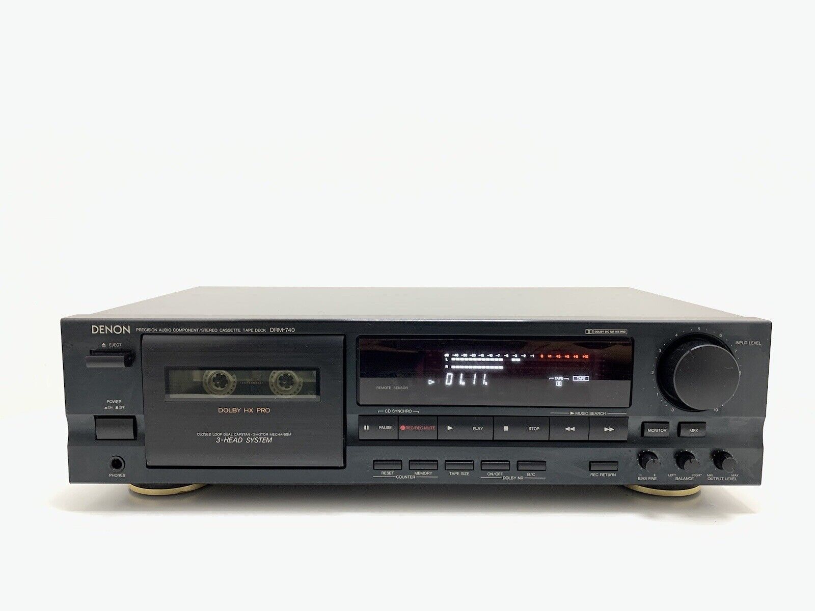 DENON DRM-740 Stereo Cassette Tape Deck 3 Head Vintage 1995 HiEnd WORK Good Look