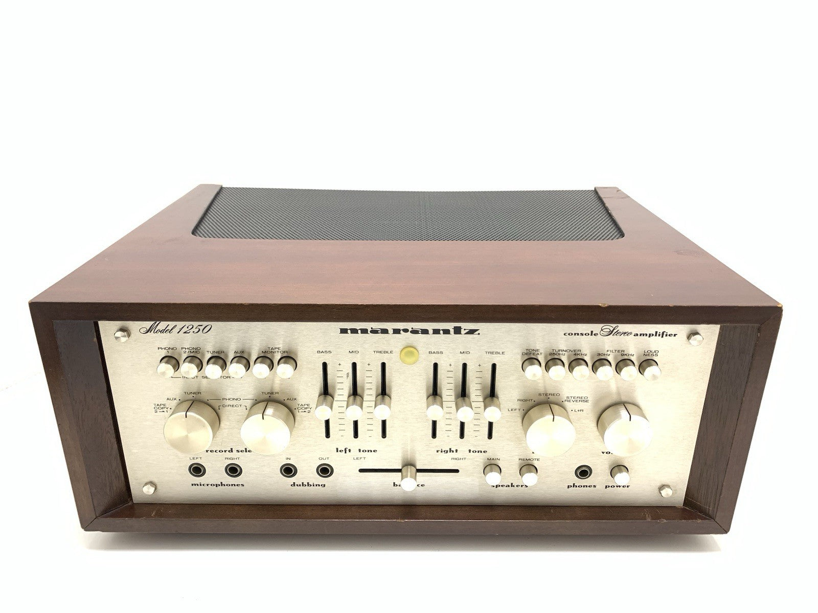 MARANTZ 1250 Console Stereo Amplifier 125+125 W RMS Vintage 1977 WORK Good Look