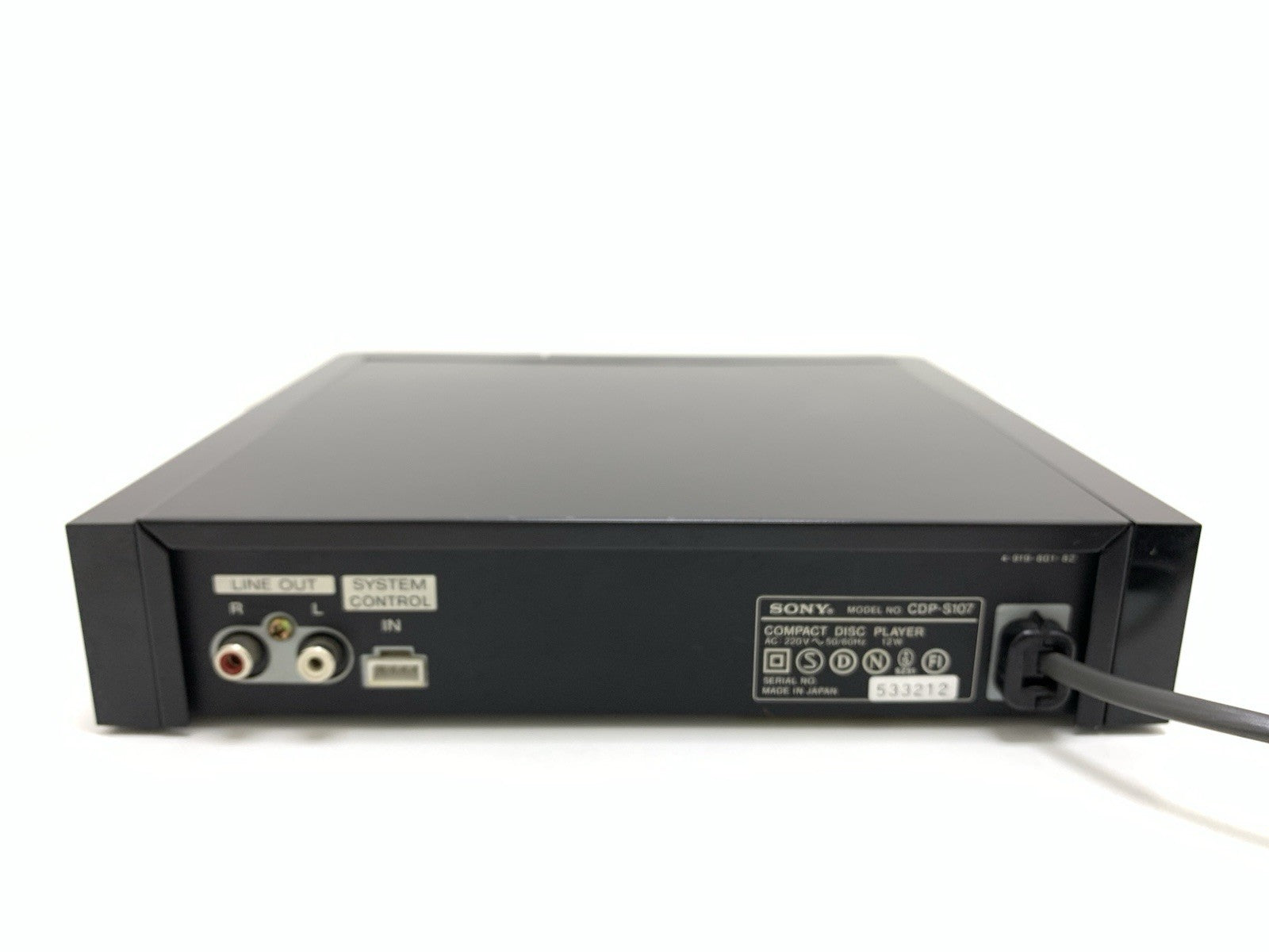 SONY CDP S107 CD Digital Compact Disc Player 20 Bits Vintage 1989